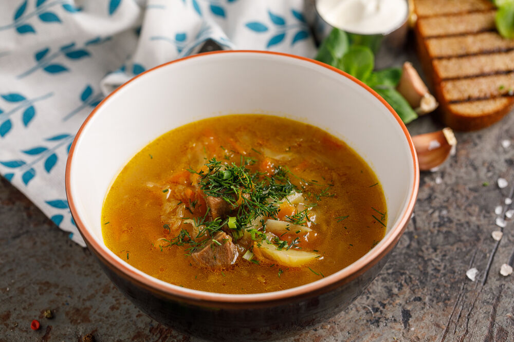 Sauerkraut soup with beef