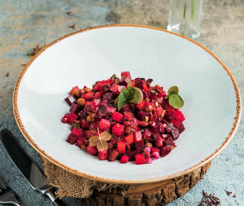 Vinaigrette with salted mushrooms