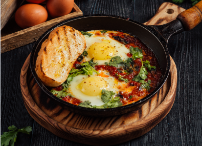 Shakshouka with tomatoes