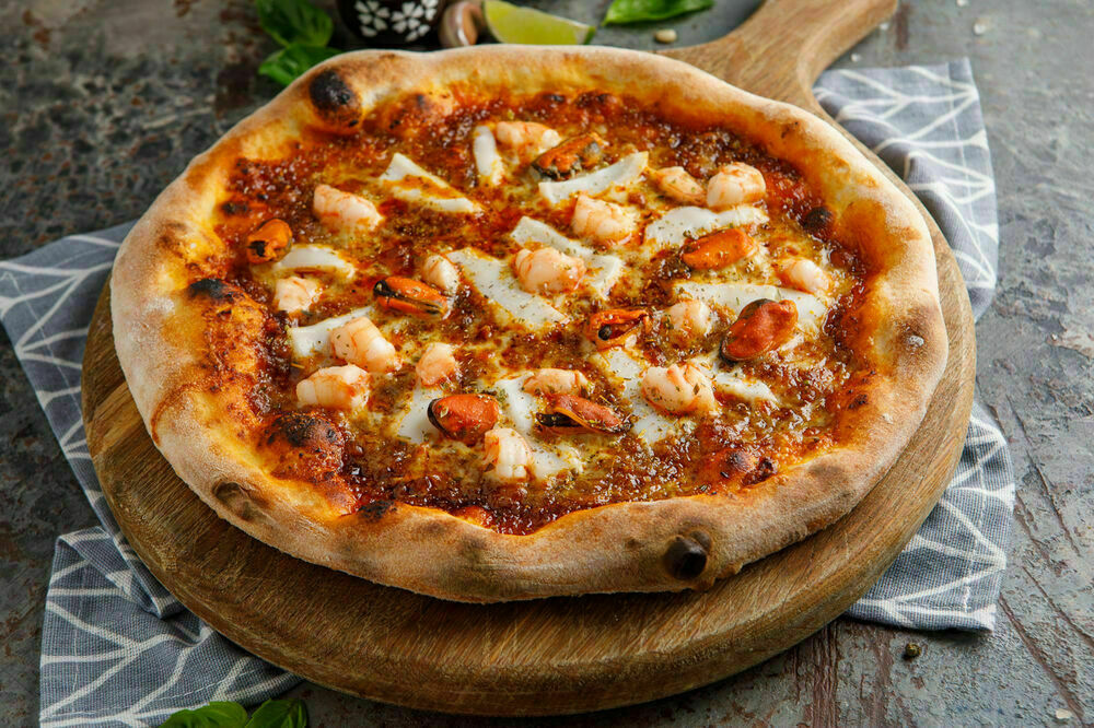 Пицца с морепродуктами по-луизиански