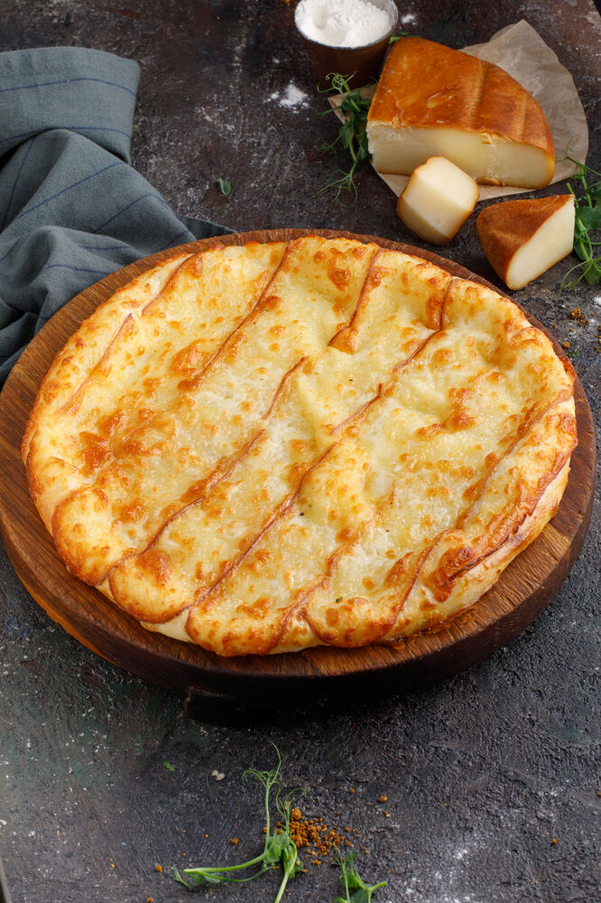 Khachapuri with smoked cheese