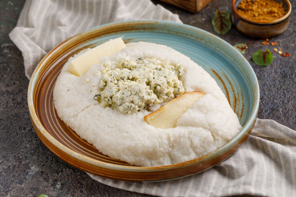 Hominy with three types of cheese