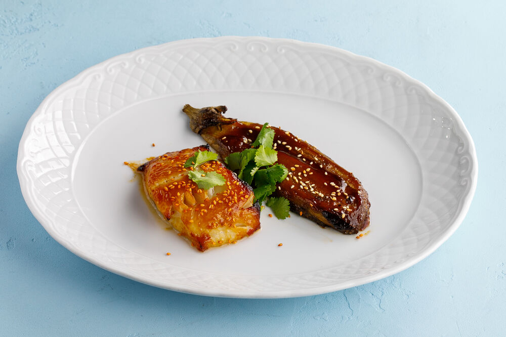 Black cod in miso paste with jalapeno sauce