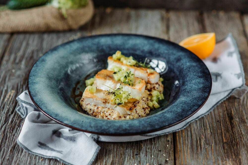 Pike perch with smoked quinoa