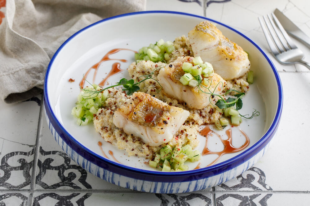 Pike perch with smoked quinoa
