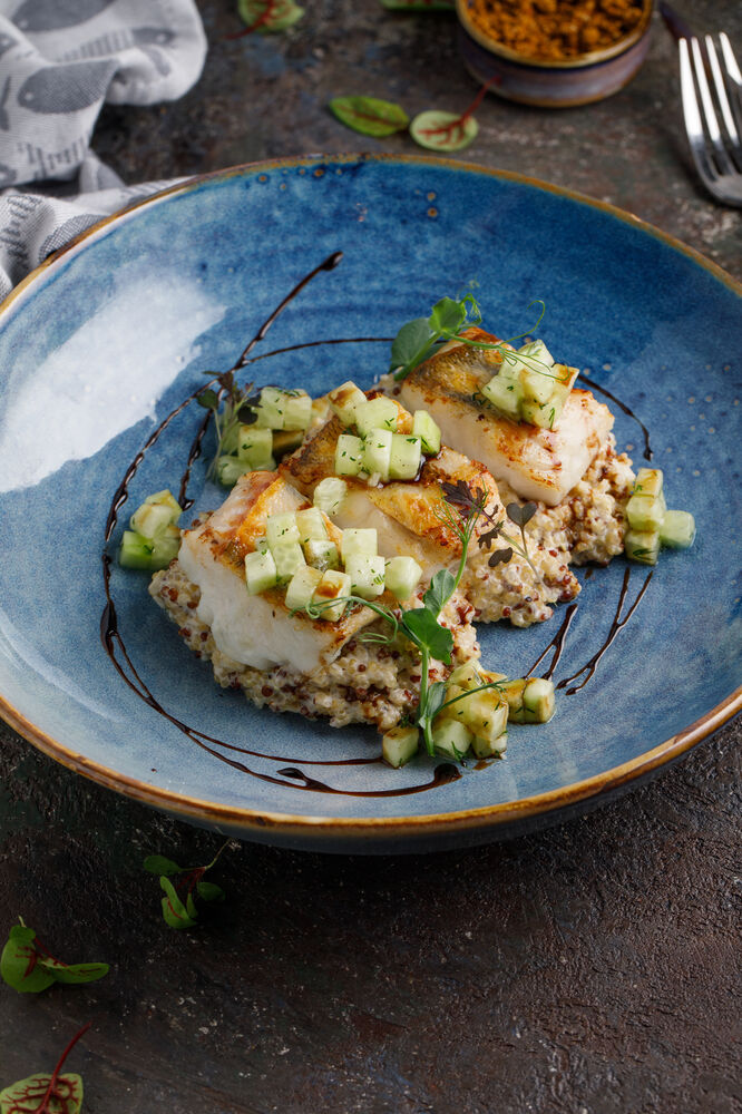 Pike perch with smoked quinoa