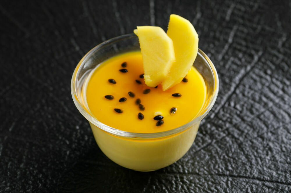 Mango and passion fruit mousse