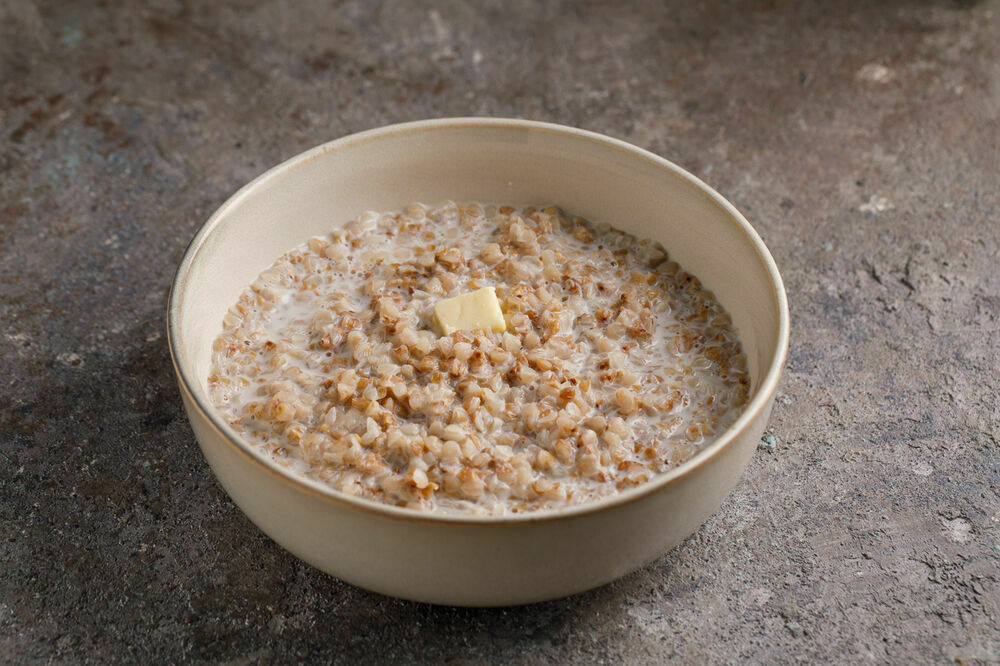 Buckwheat porridge with soy milk
