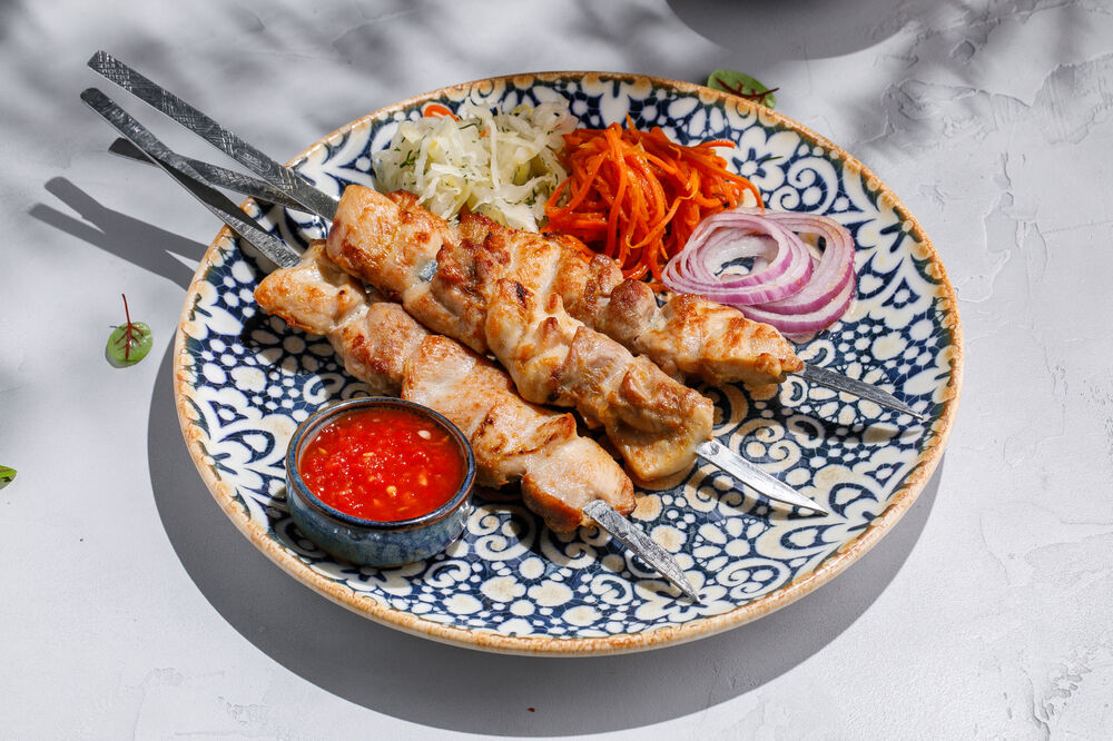 Uzbek chicken shish-kebab