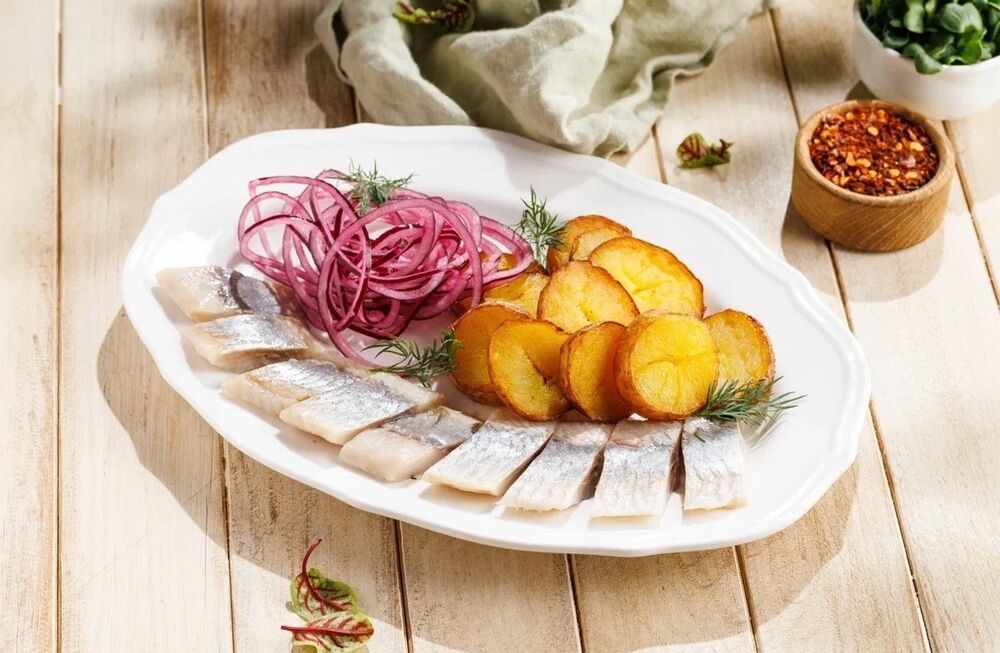 Herring with baby potatoes