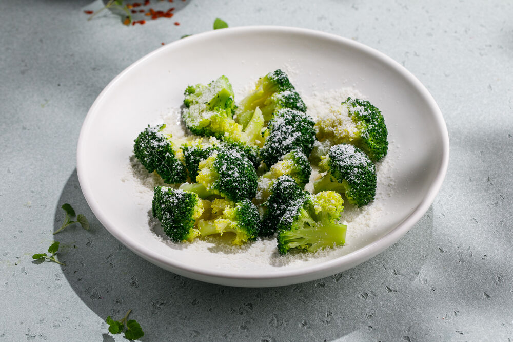Broccoli with Parmesan steamed
