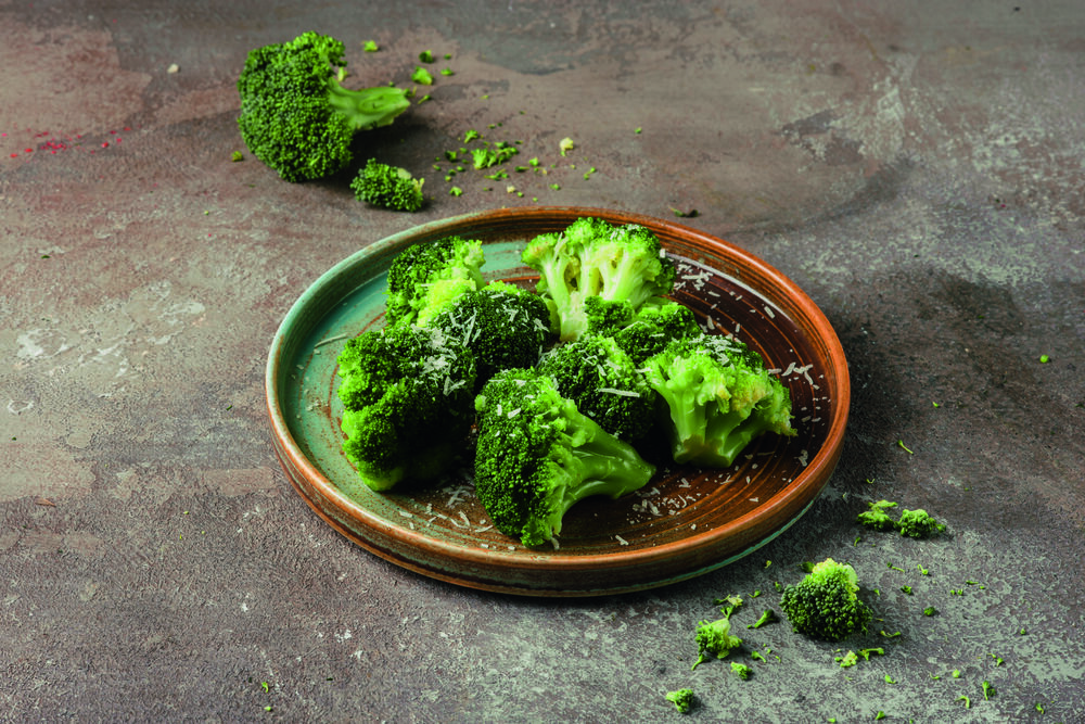 Fried broccoli with Parmesan