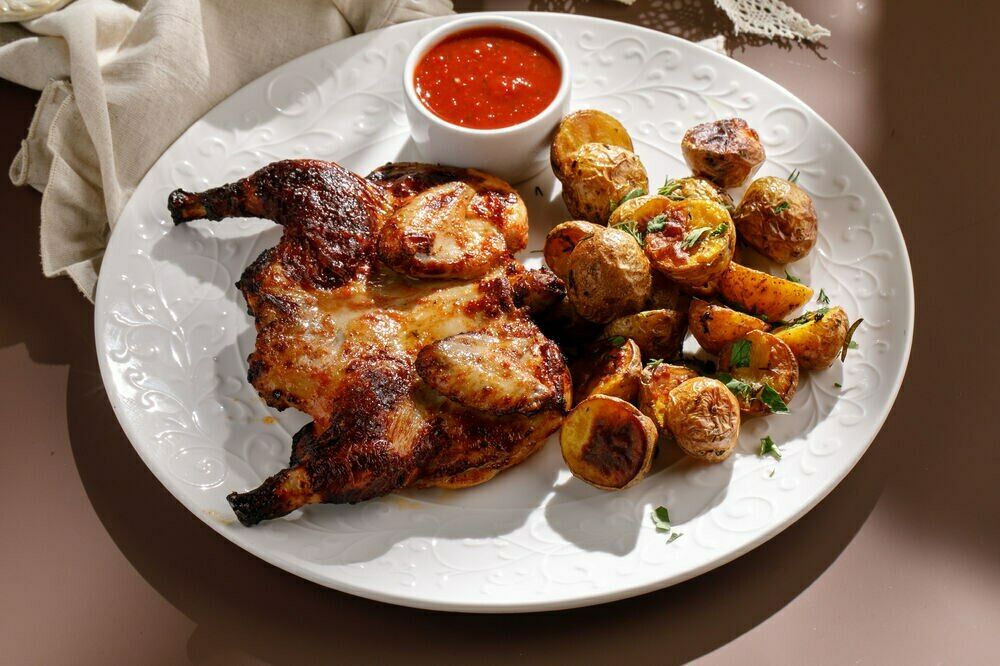 Georgian chicken with baked potatoes 1.5 - 2 kg