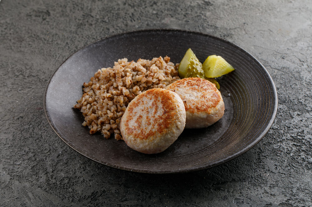 Chicken cutlets with buckwheat