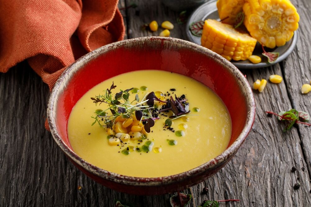 Постный суп-пюре из кукурузы
