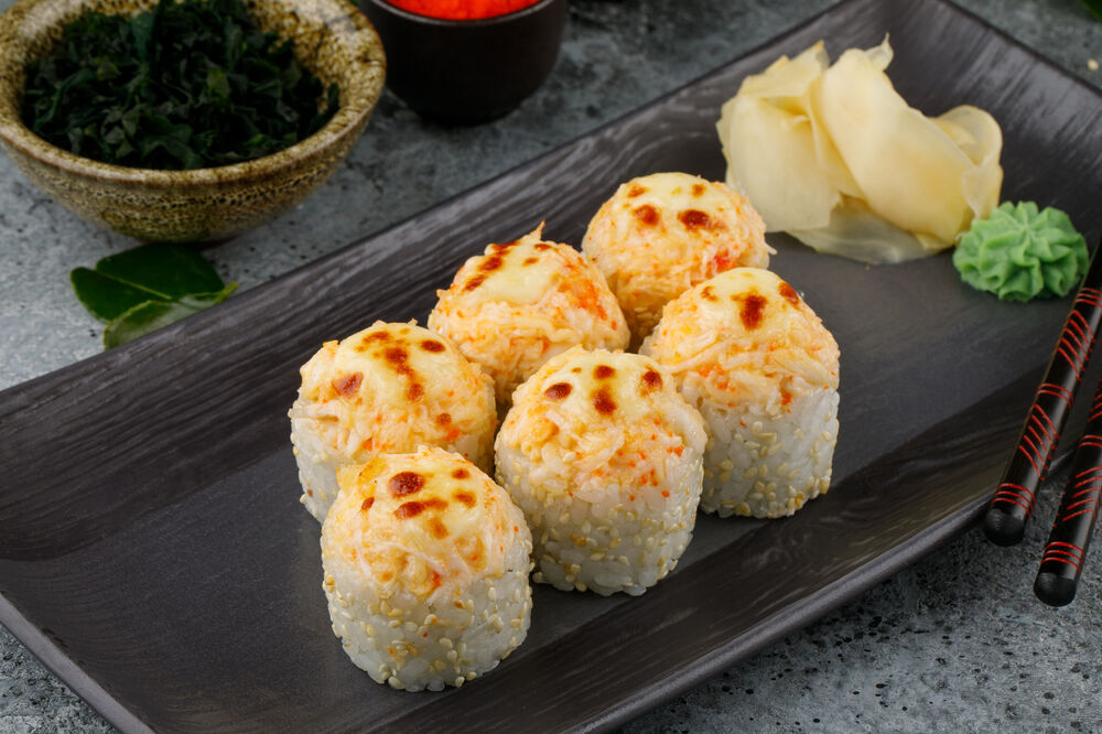 Roll baked with crab