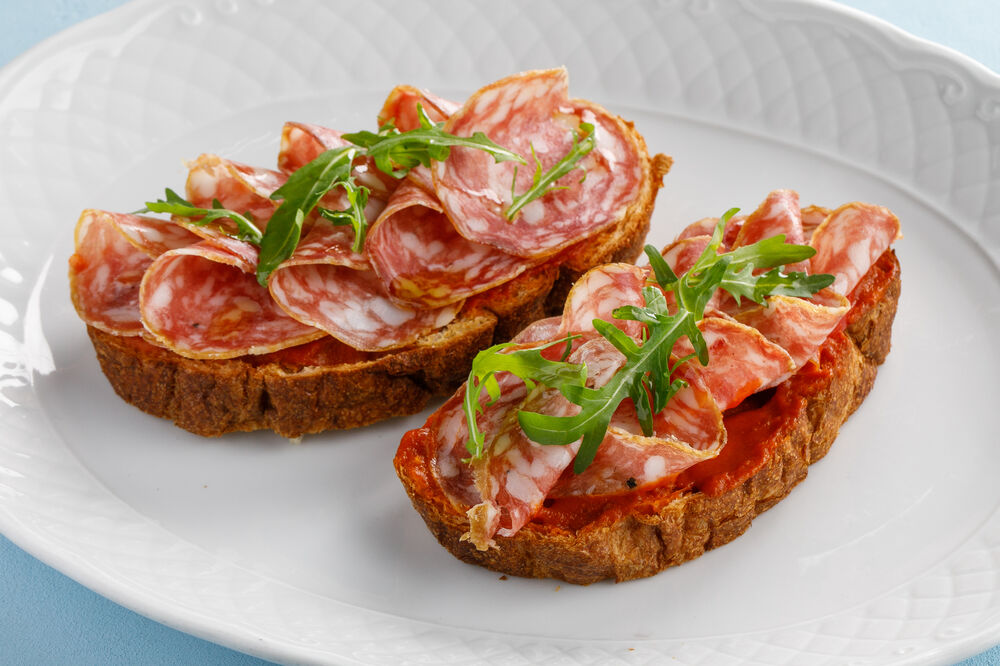 Bruschetta with salami