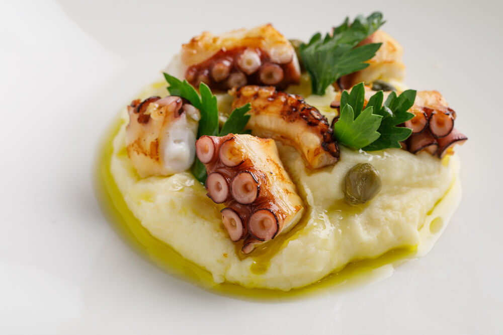 Octopus with puree