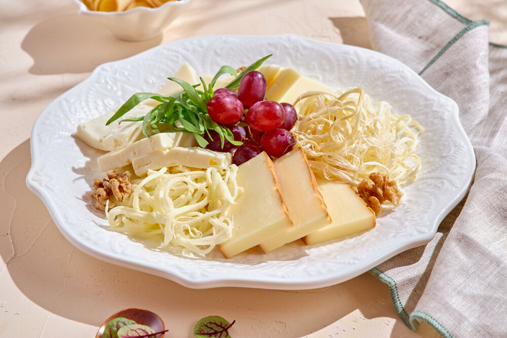 Homemade cheese assortment