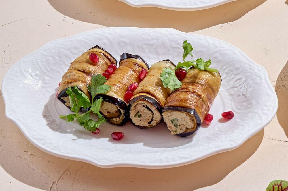 Georgian fried eggplant rolls