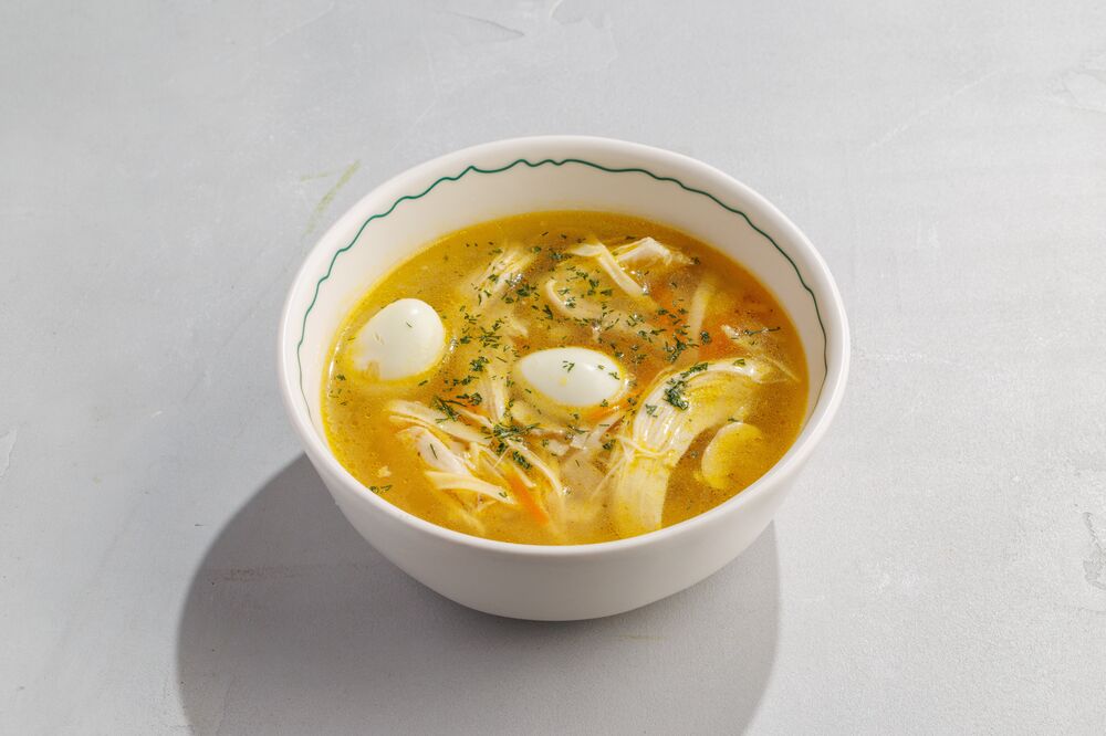 Soup with chicken and mushrooms