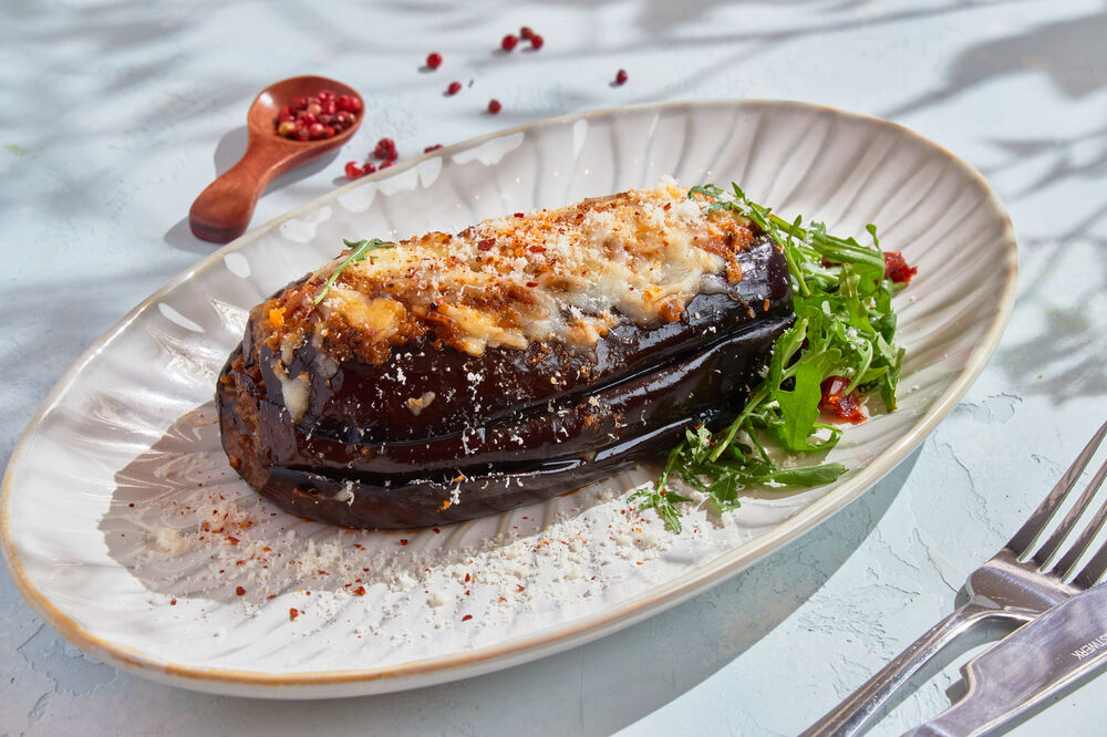 Puff eggplant with meat