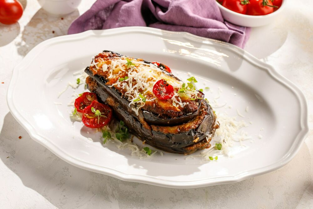Слоеные баклажаны с мясом