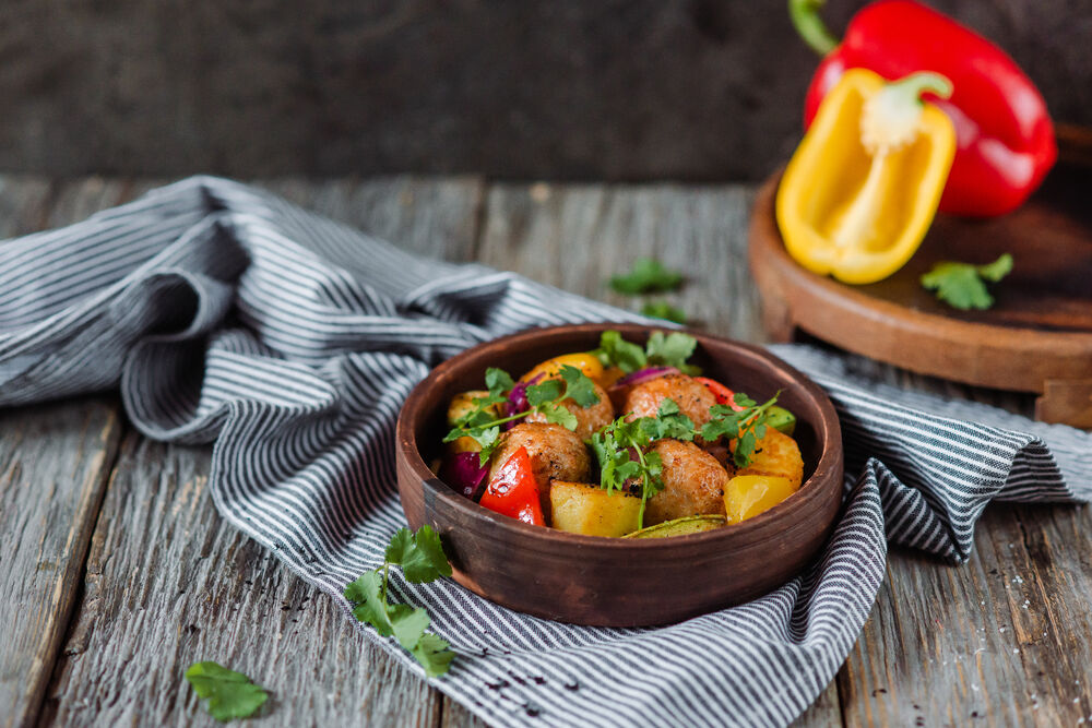 Turkey patties with vegetables