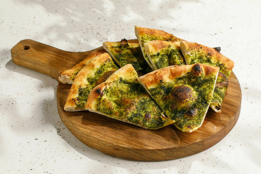 Foccaca with pesto on promotion