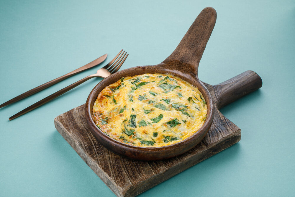 Georgian omelet with cheese and herbs