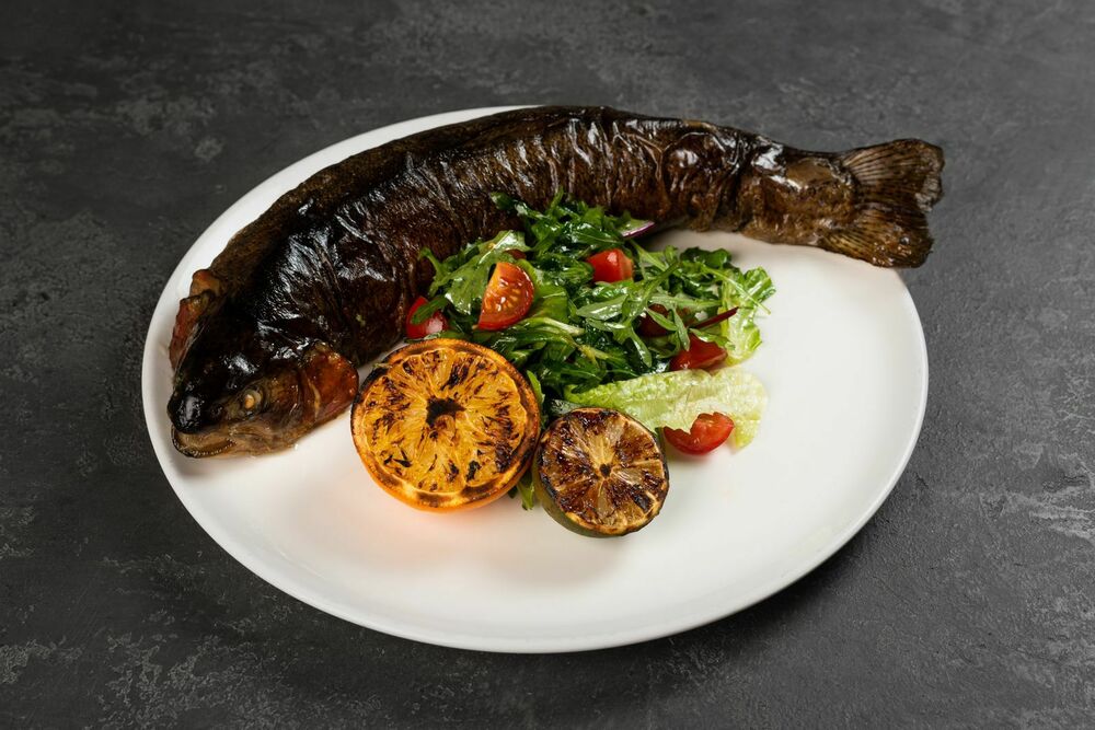  Trout stuffed with shrimp, cream cheese, lemon and lime zest