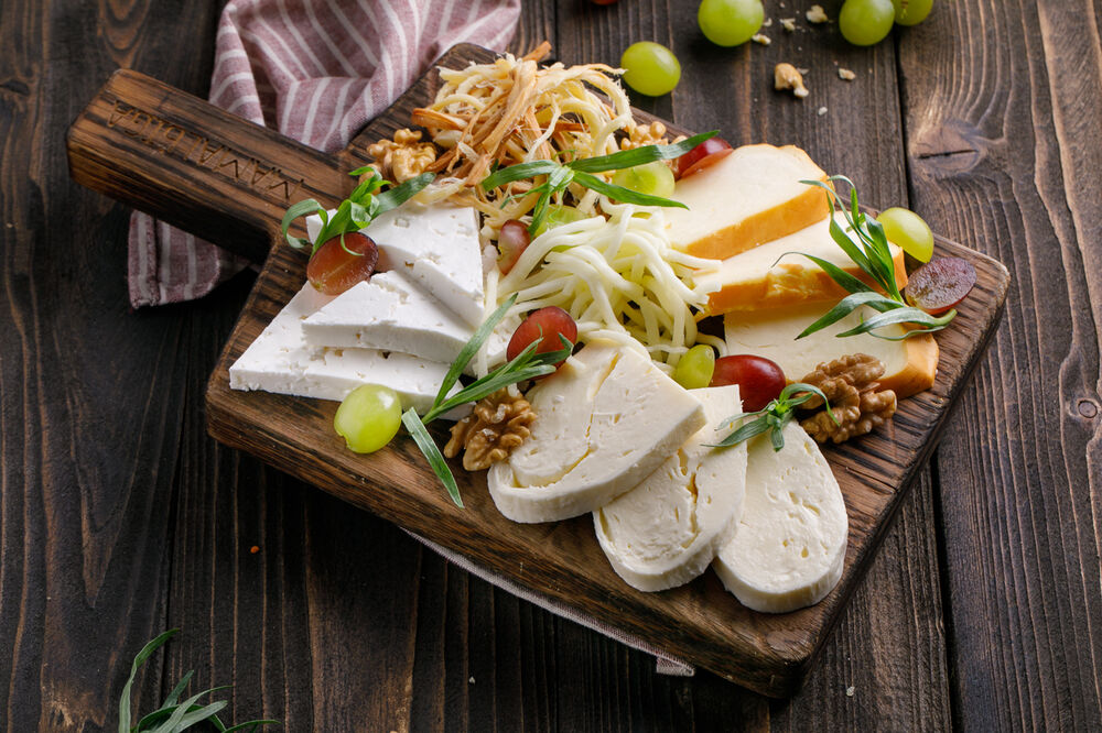 Assortment of homemade cheese
