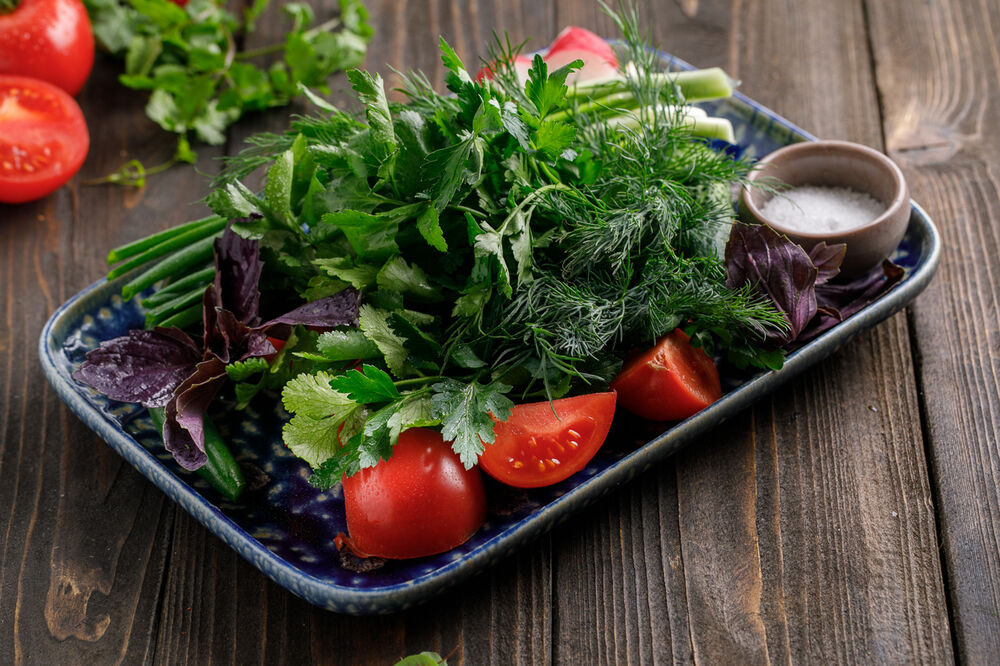 Seasonal vegetables and herbs