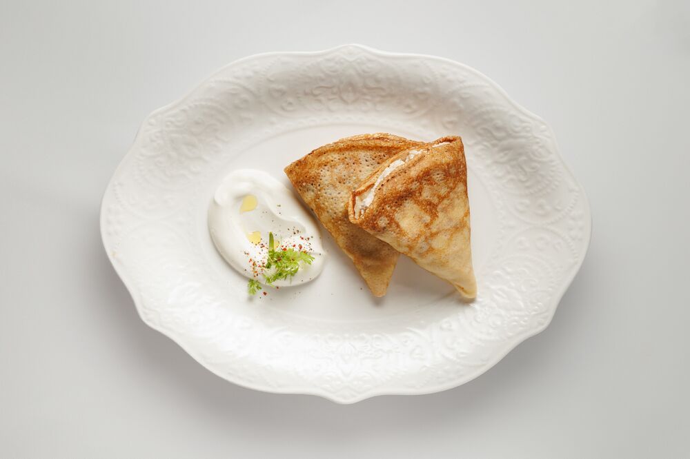 Блины с томленой курицей