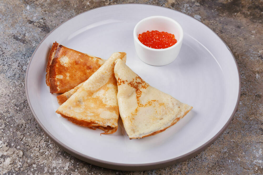 Блины с красной икрой