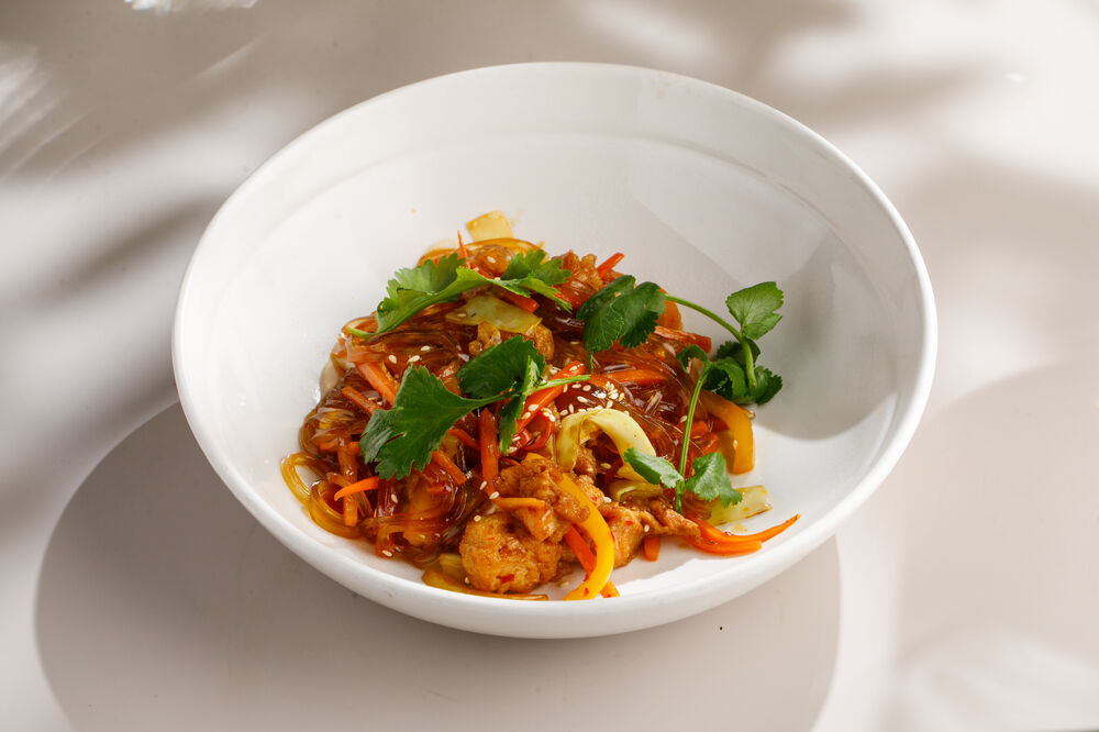  Glass noodles with soy meat