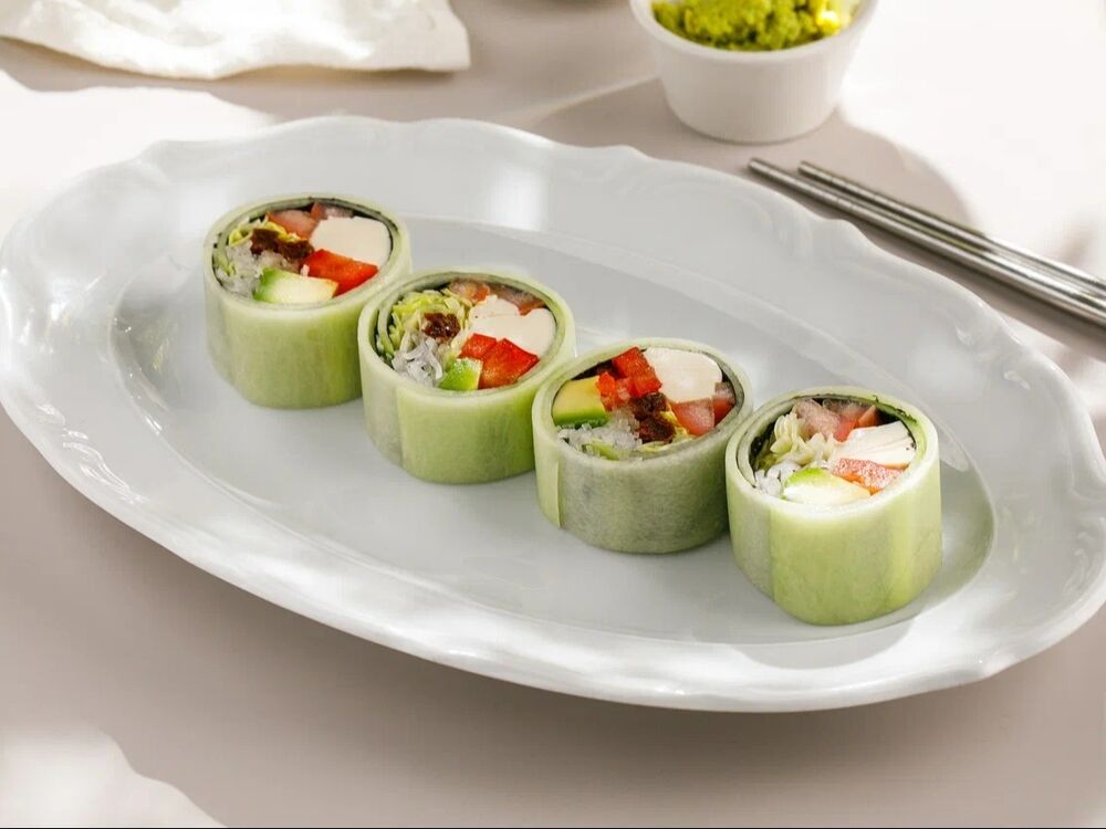 Signature cucumber roll with Tofu cheese