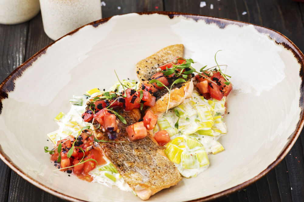 Trout wiht leek