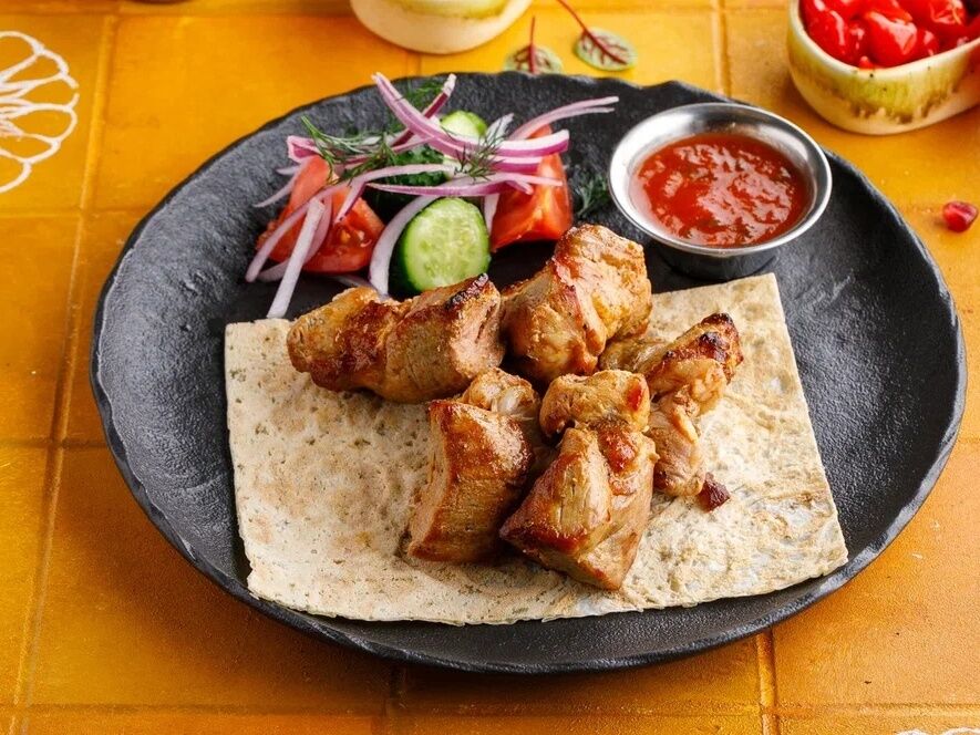 Shish-kebab of pork