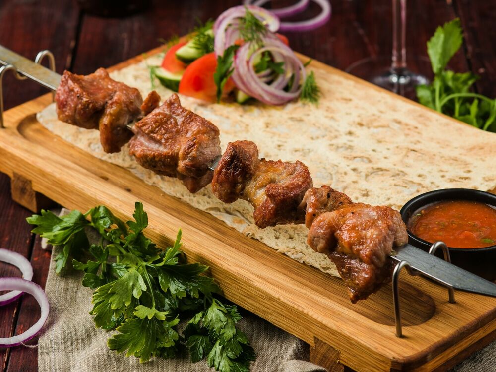 Shish-kebab of pork