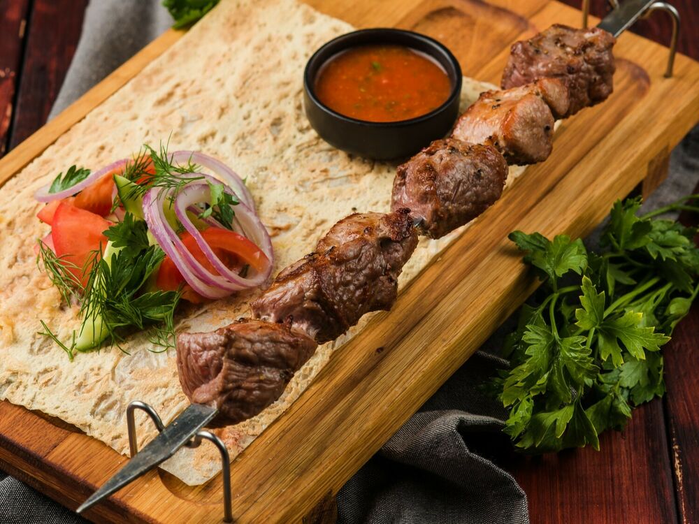 Shish-kebab of lamb fillet