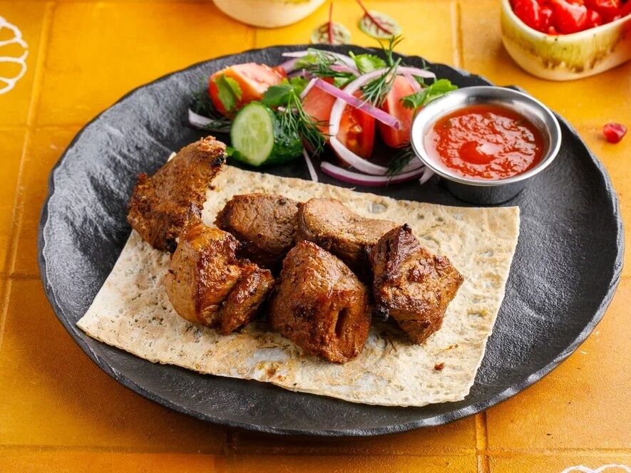 Shish-kebab of lamb fillet