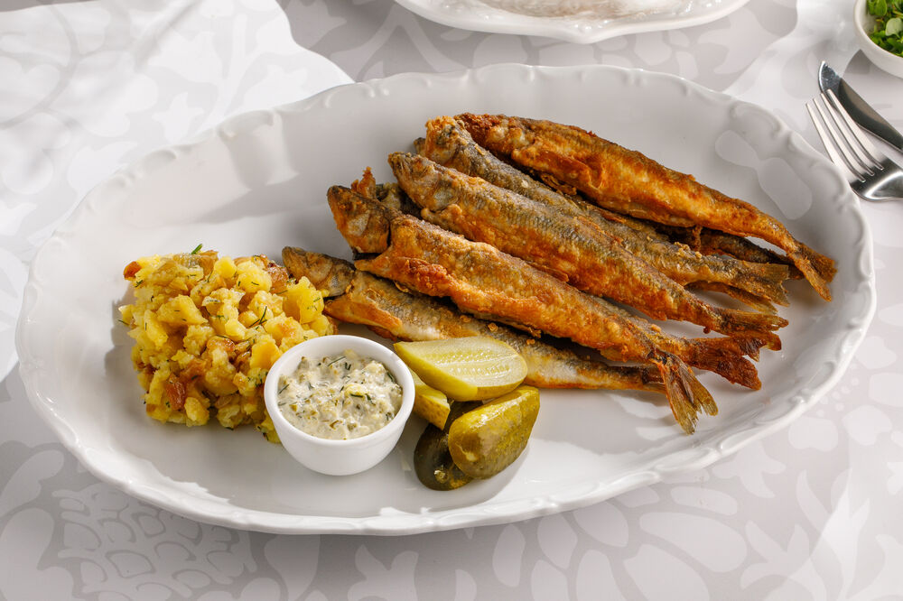 Fried Baltic smelt