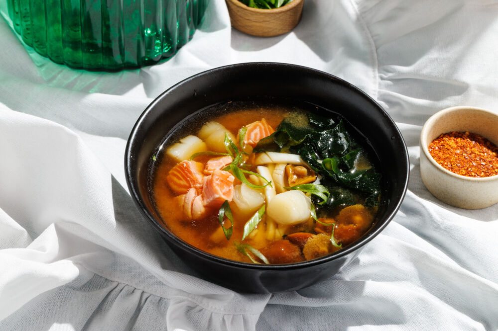 Miso soup with seafood