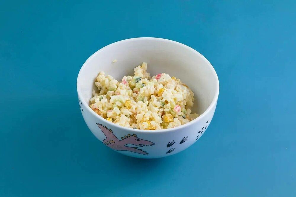 Crab salad with corn children's