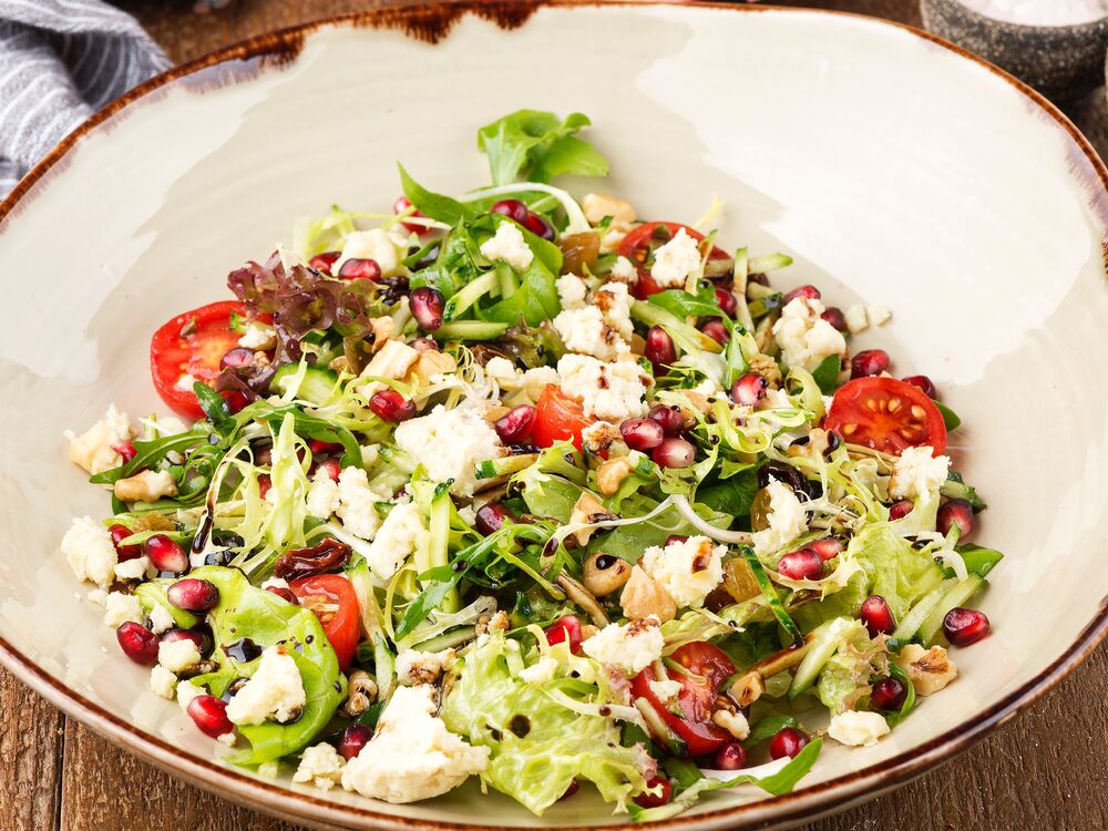 Salad with guda sheep cheese