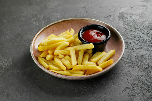  French fries with ketchup