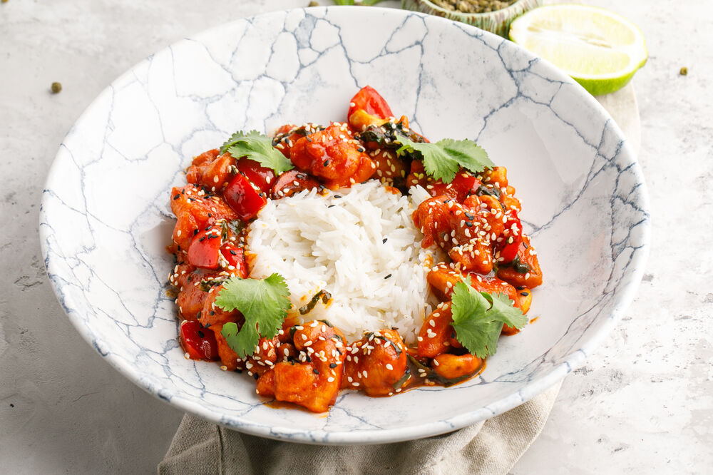 Chicken with coconut rice