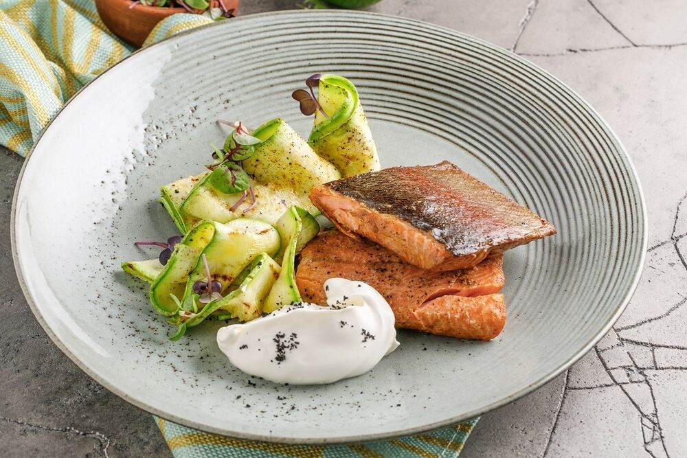 Fillet of Karelian trout with zucchini