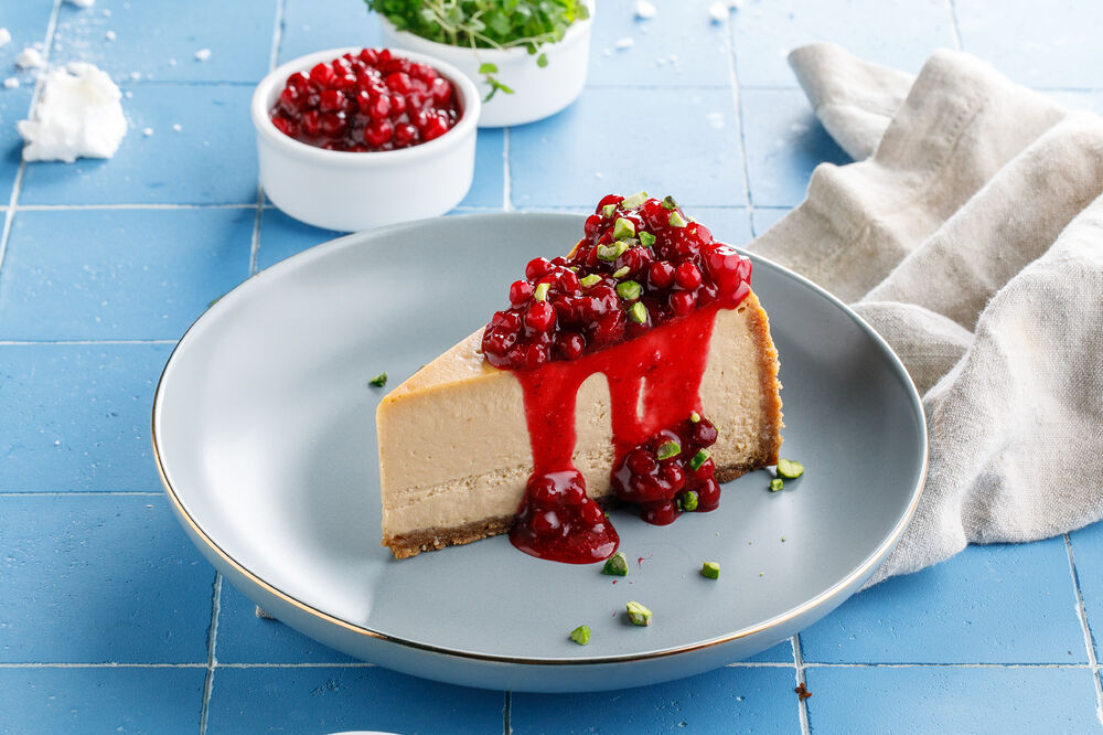  Melted cheesecake with cranberries